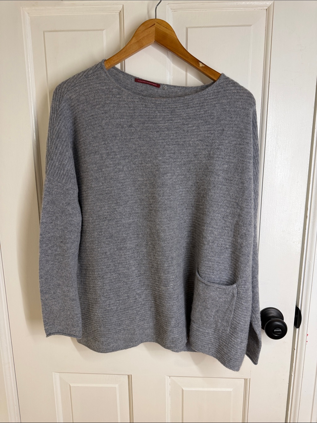 Cashmerecashmere Heather Gray Knit Crewneck Sweater